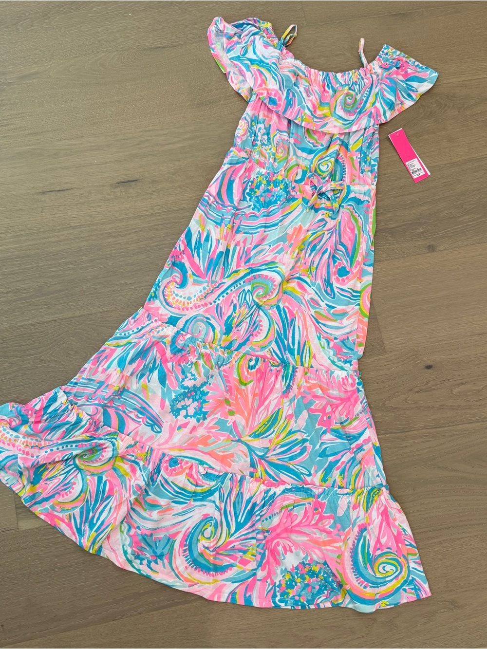 NWT Lilly Pulitzer Girls Seraphina Maxi Dress in Carnivale Coral